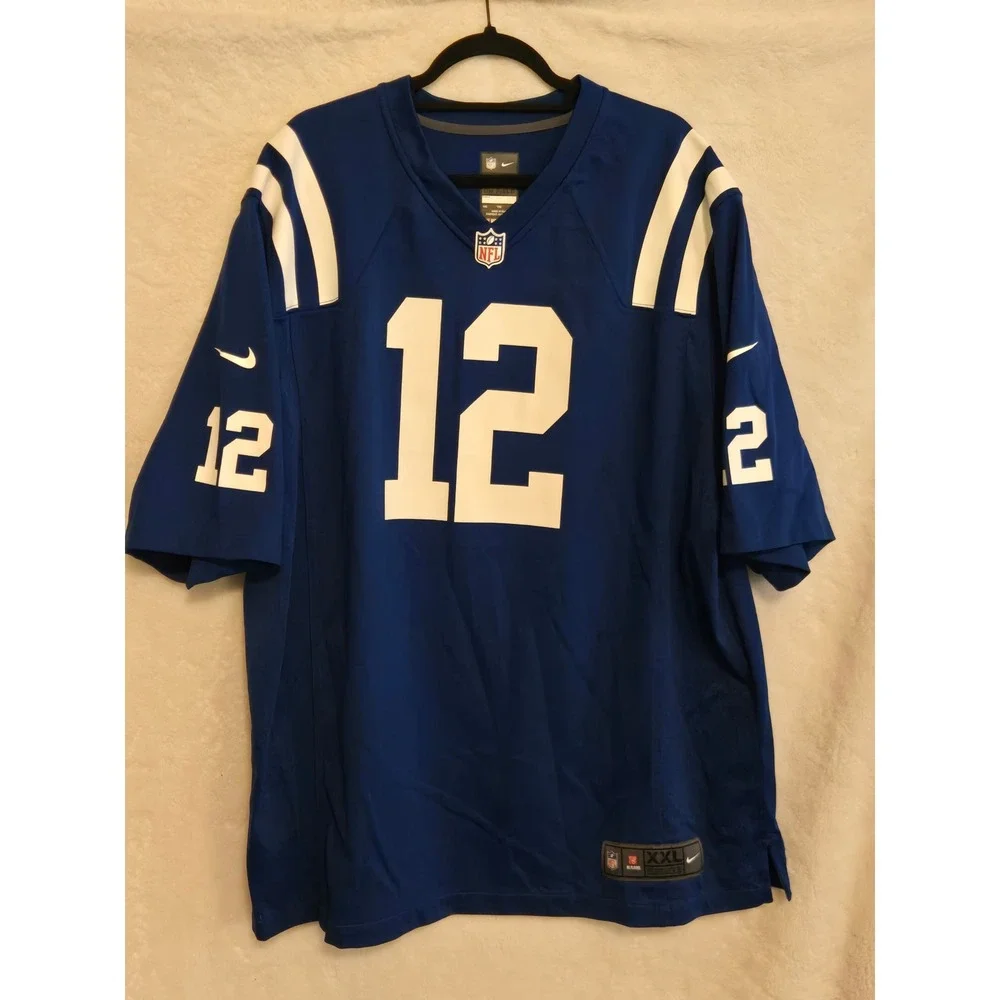 Nike Indianapolis Colts Mend XXL Andrew Luck #12 On Field Jersey Blue 472797-431